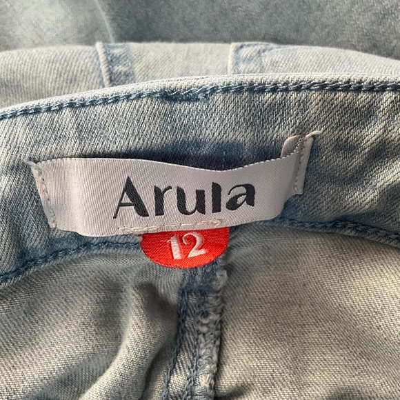 Arula A Beautiful Soul Raw Hem Flare Jeans Stretch Indie Grunge Light Wash 12 - Picture 14 of 16